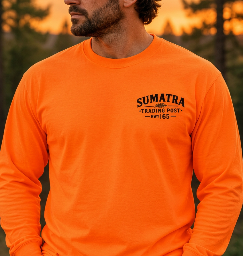 SUMATRA Trading Post Safety Orange Long Sleeve Tee