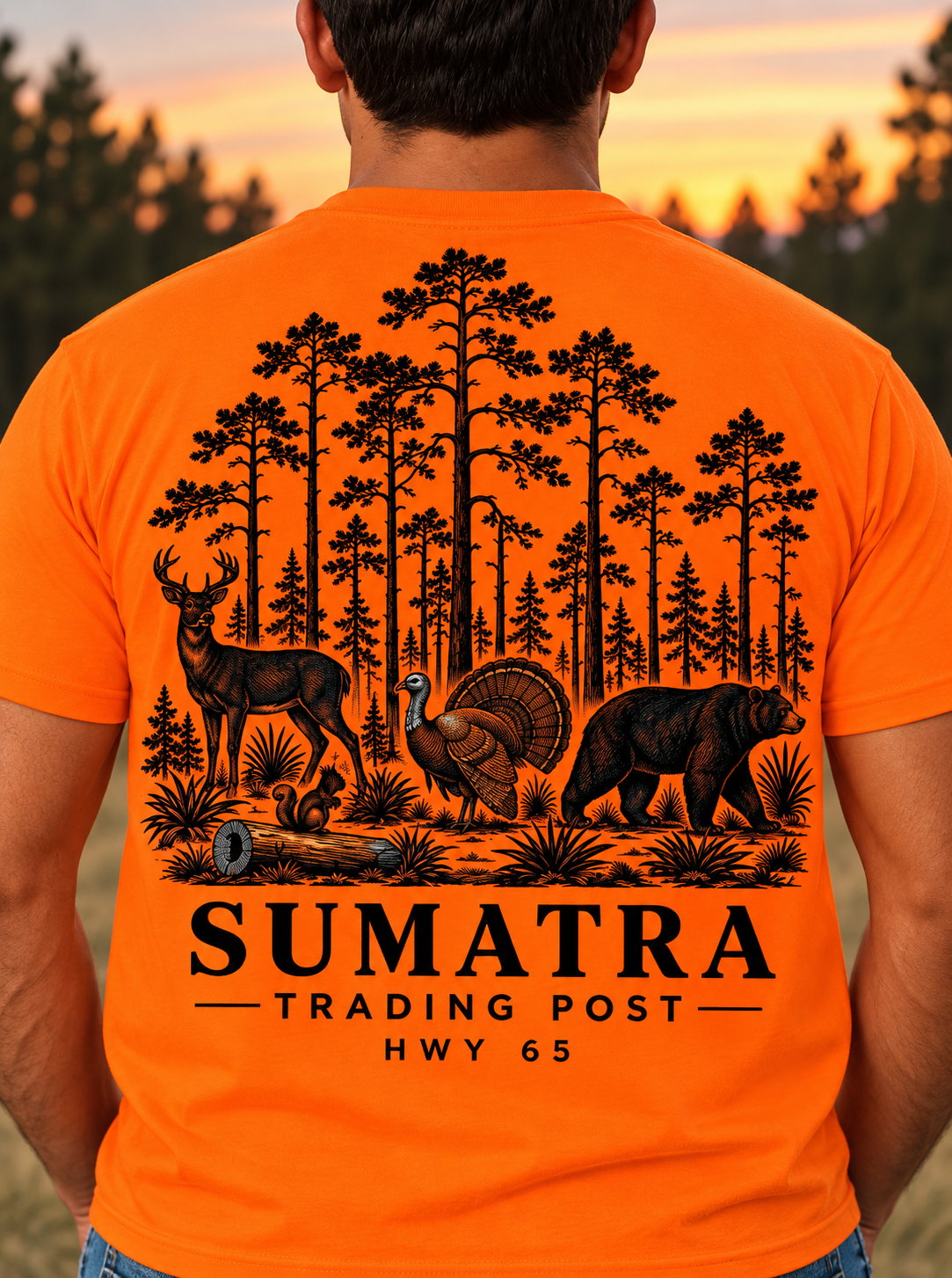 SUMATRA Trading Post Safety Orange Long Sleeve Tee