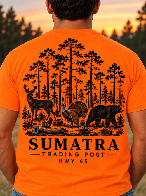 SUMATRA Trading Post Safety Orange Short Sleeve Tee