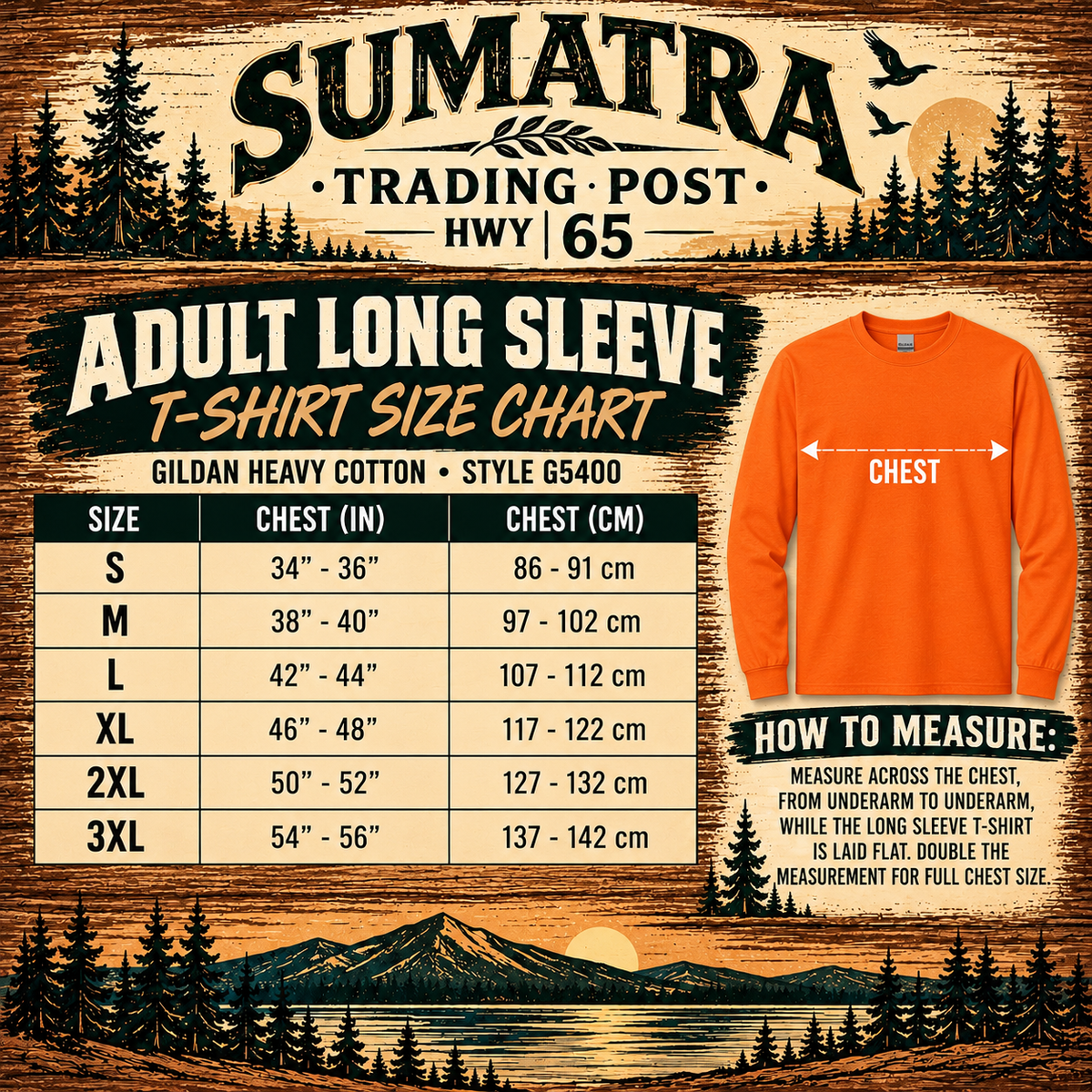 SUMATRA Trading Post Safety Orange Long Sleeve Tee