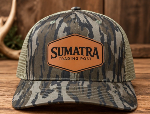 SUMATRA Bottomland Camo Leather Patch Trucker Hat