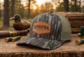 SUMATRA Bottomland Camo Leather Patch Trucker Hat